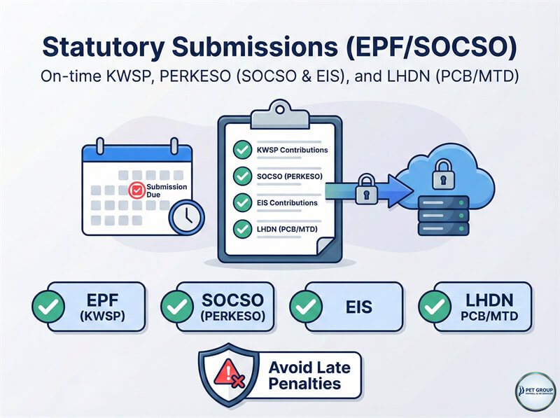Statutory Submissions (EPFSOCSO) by PET Payroll Outsourcing Malaysia